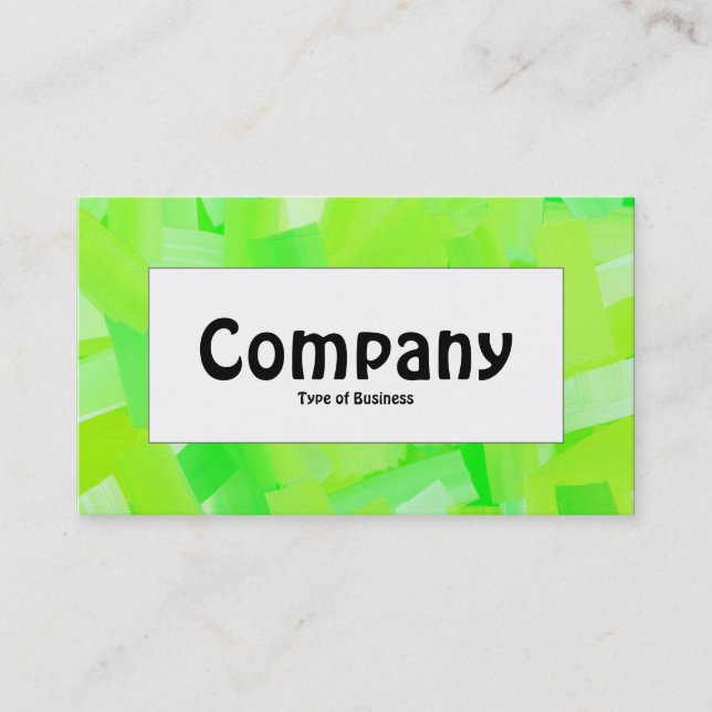 Center Label - Painted Green Business Card (Front)