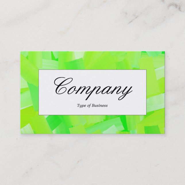 Center Label - Painted Green Business Card (Front)