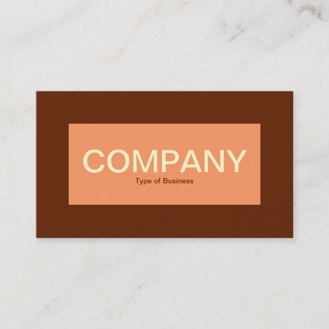 Center Label - Peach with Brown 632100 Business Card (Front)