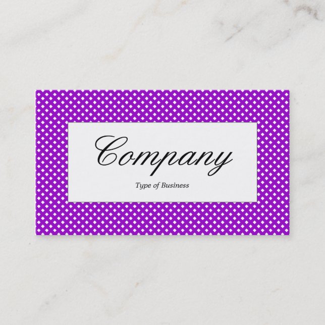Center Label - Purple Net Texture Over White Business Card (Front)