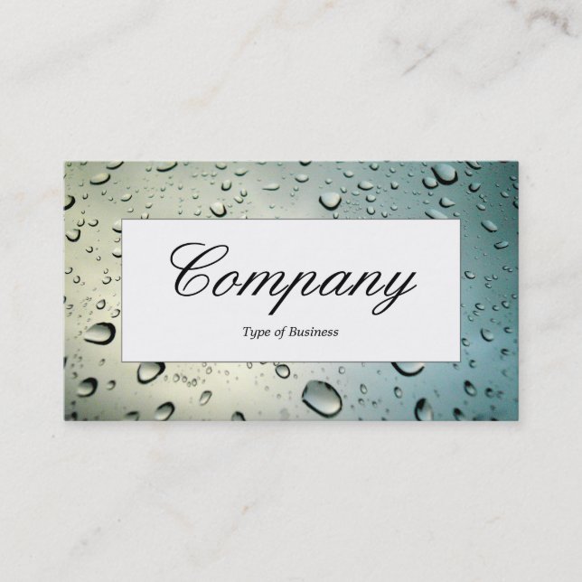 Center Label - Rain on my Window Business Card (Front)