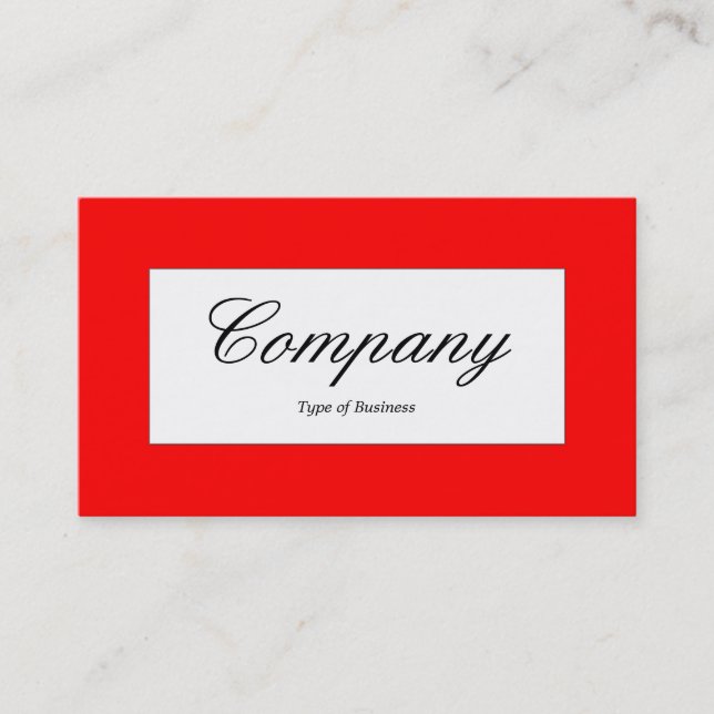 Center Label - Red Business Card (Front)
