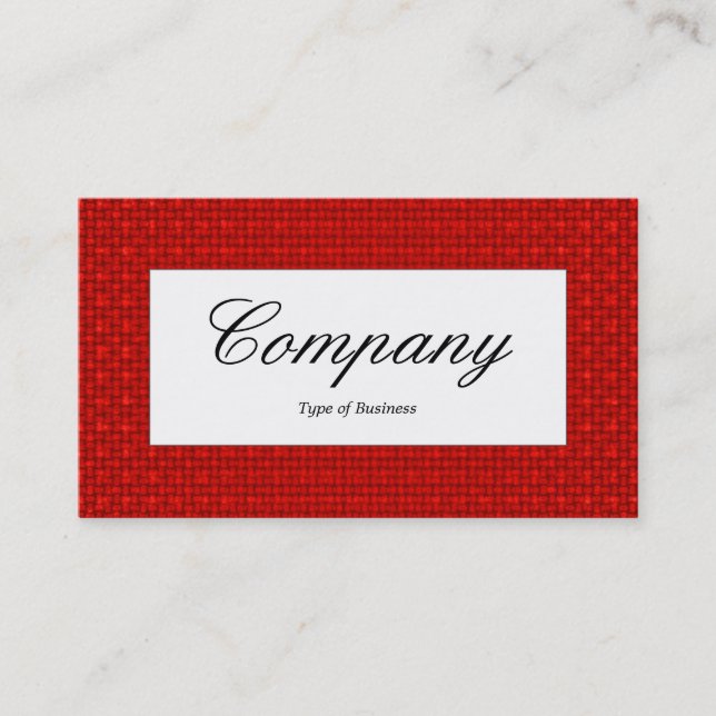 Center Label - Red Fabric Texture Business Card (Front)