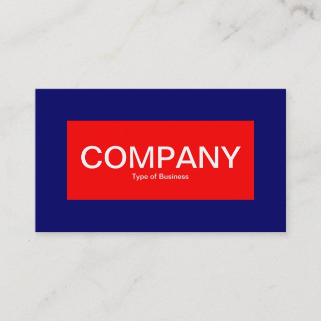 Center Label - Red, Navy and White Business Card (Front)