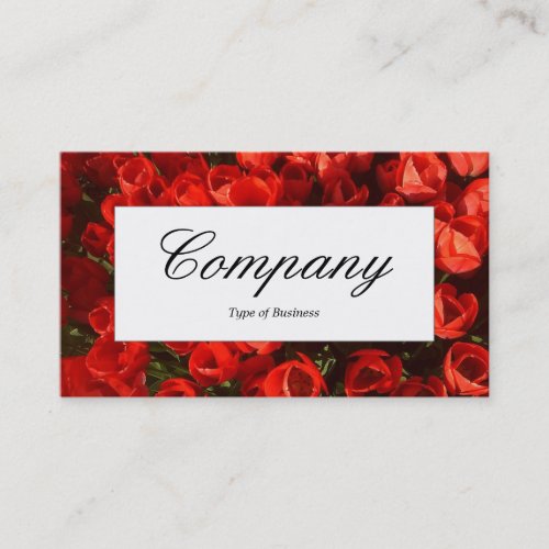 Center Label _ Red Tulips Business Card