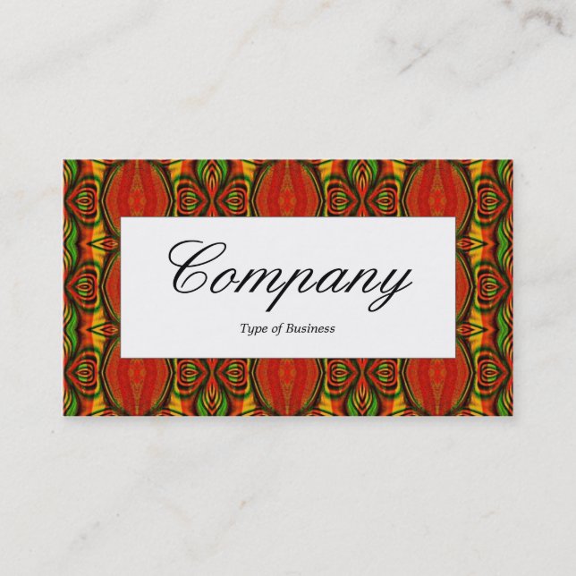 Center Label - Retro Pattern Business Card (Front)