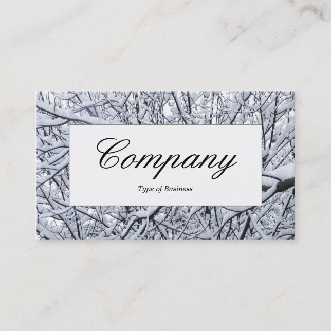Center Label - Snowy Branches Business Card (Front)