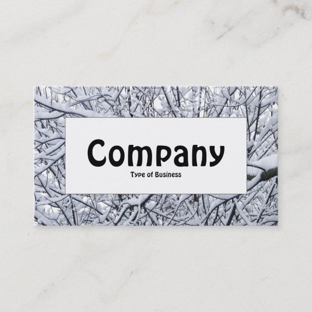 Center Label - Snowy Branches Business Card (Front)
