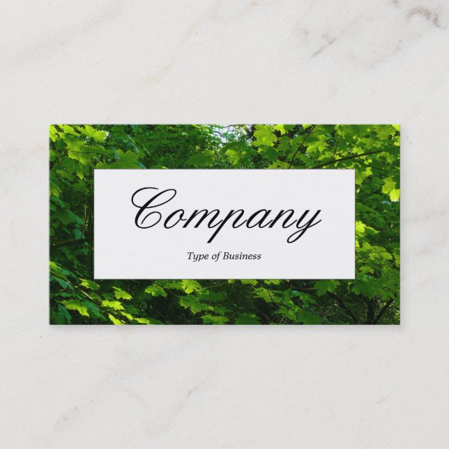 Center Label - Spring Leaves Business Card (Front)