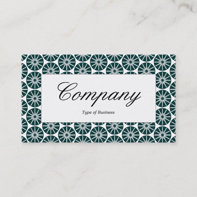 Center Label - Star Wheel - Dark Green Business Card (Front)