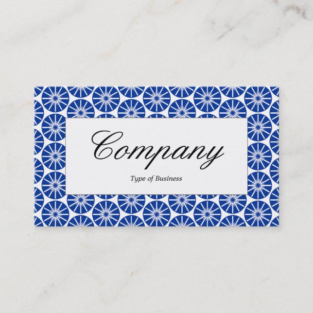 Center Label - Star Wheel - Navy Blue Business Card (Front)