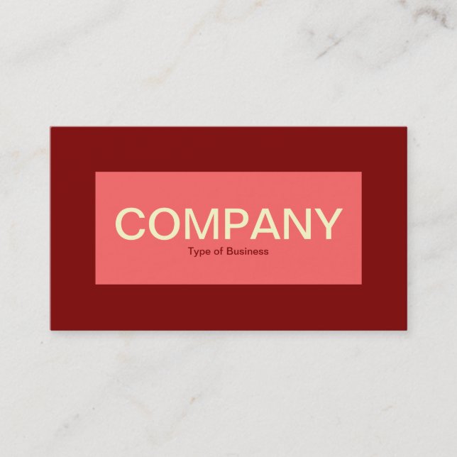 Center Label - Tropical Pink with Dark Red 7F0000 Business Card (Front)