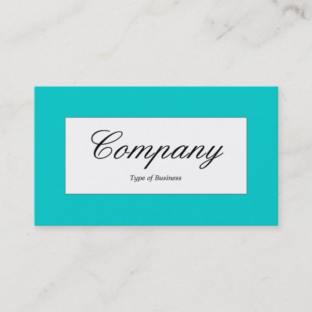 Center Label - Turquoise (00CCCC) Business Card (Front)