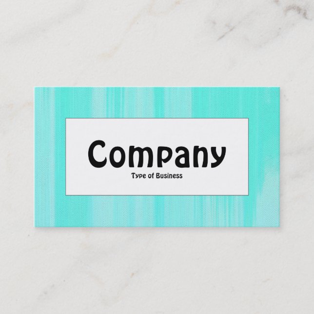 Center Label - Turquoise Painted Canvas Business Card (Front)