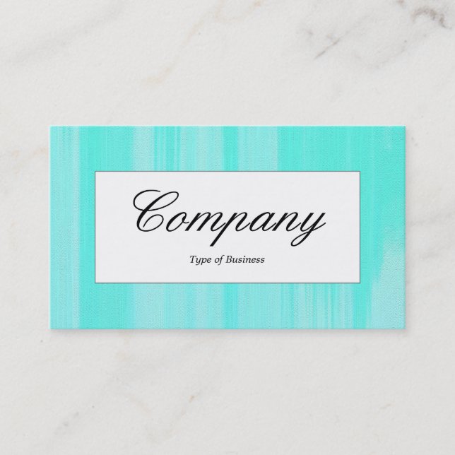 Center Label - Turquoise Painted Canvas Business Card (Front)