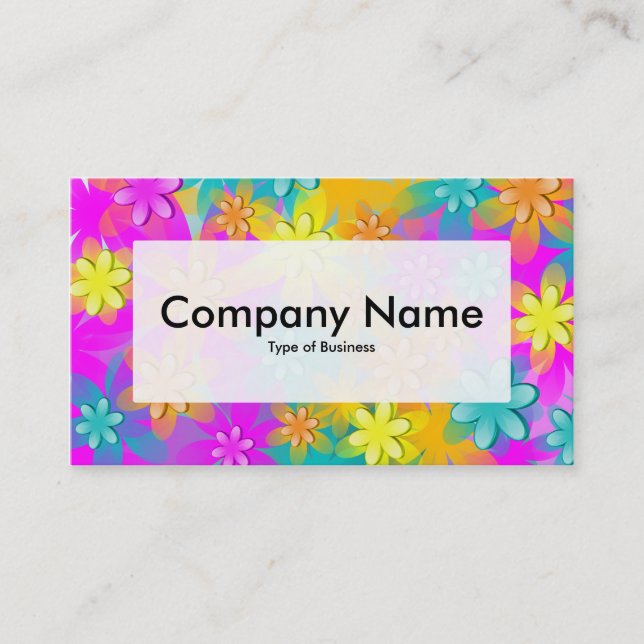 Center Label v3 - 3d Flowers Business Card (Front)