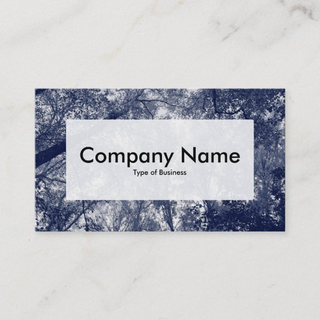 Center Label v3 - Blue Autumn Business Card (Front)