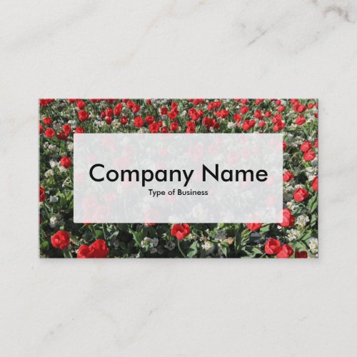 Center Label v3 _ Red Tulips and Primroses Business Card