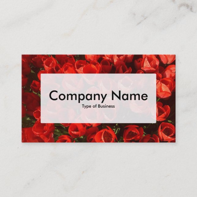 Center Label v3 - Red Tulips Business Card (Front)