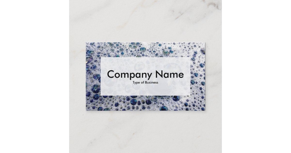 Center Label v3 Soap Suds Business Card Zazzle