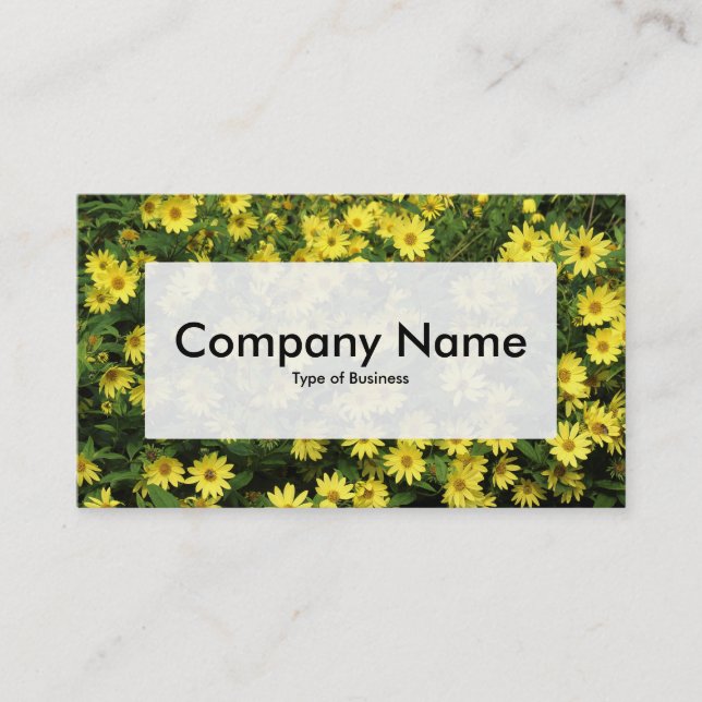 Center Label v3 - Yellow Daisies Business Card (Front)
