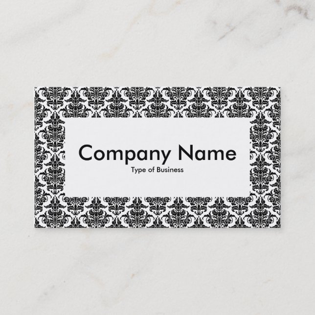 Center Label v4 - Damask Pattern Business Card (Front)