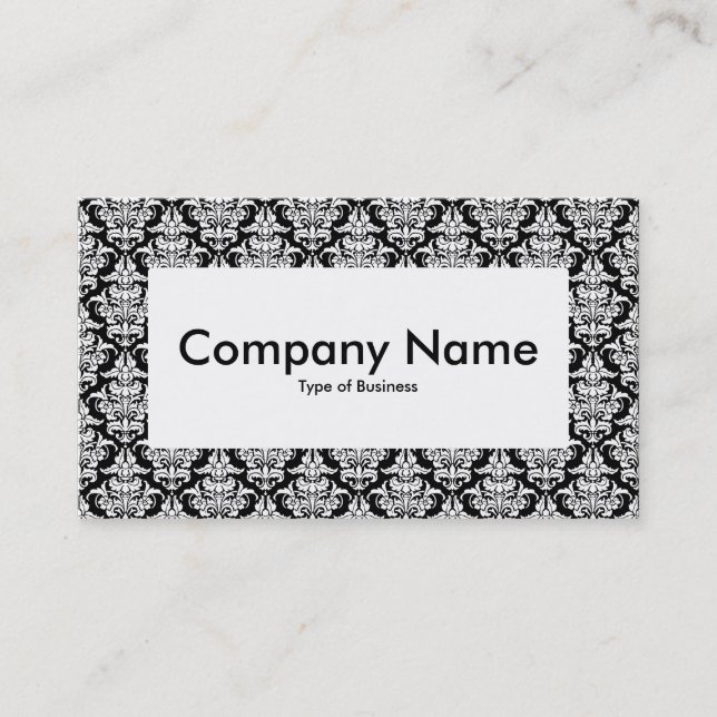 Center Label v4 - Damask Pattern Business Card (Front)