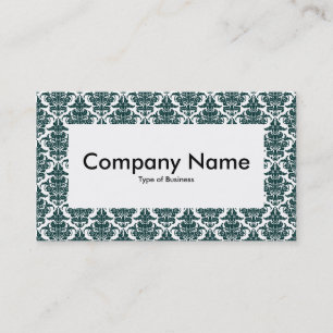 Center Label v4 - Dark Green Damask Business Card