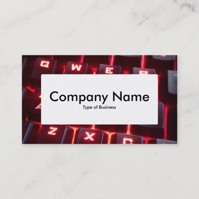 Center Label v4 - Glowing Keyboard Business Card (Front)
