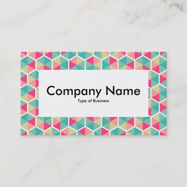 Center Label v4 - Hexagon Pattern 02 Business Card (Front)