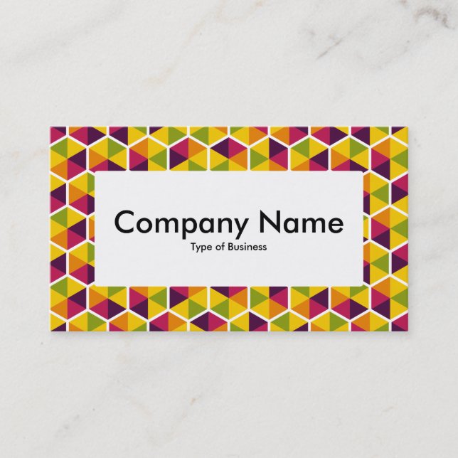 Center Label v4 - Hexagon Pattern Business Card (Front)