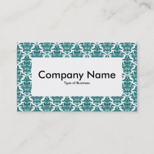 Center Label v4 - Moss Green Damask Business Card