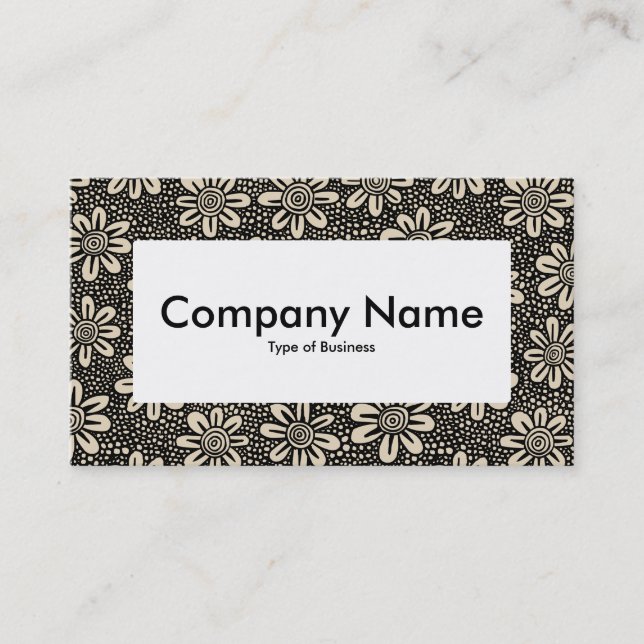 Center Label v4 - Pattern 140617 - Black and Beige Business Card (Front)