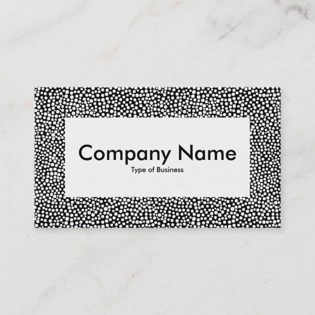 Center Label v4 - Random Spots - White on Black Business Card (Front)