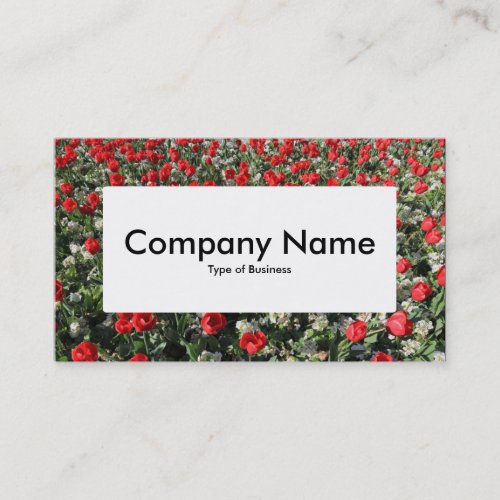 Center Label v4 _ Red Tulips and Primroses Business Card