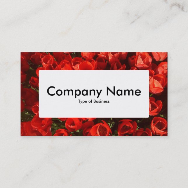 Center Label v4 - Red Tulips Business Card (Front)