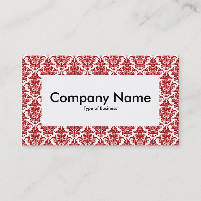 Center Label v4 - Ruby Damask Business Card (Front)