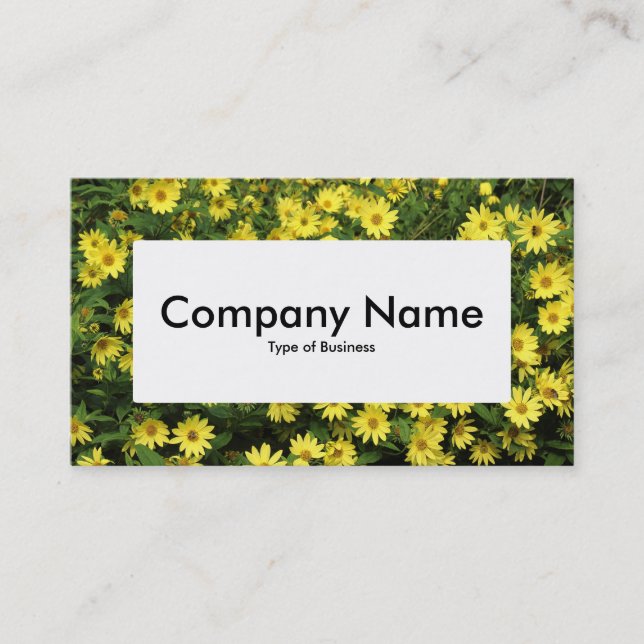 Center Label v4 - Yellow Daisies Business Card (Front)