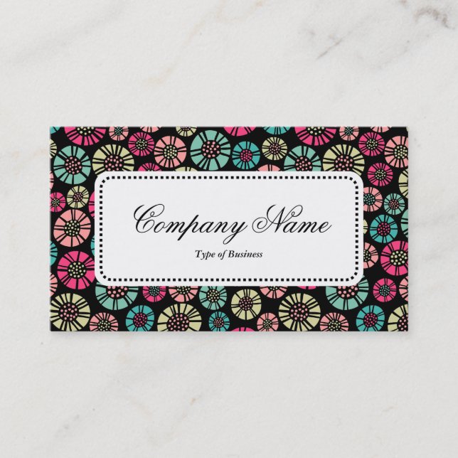 Center Label v5 - Abstract Flowers 031023 Business Card (Front)