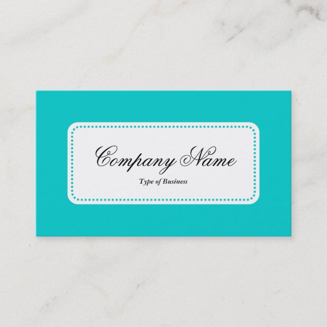 Center Label v5 - Aqua Business Card (Front)