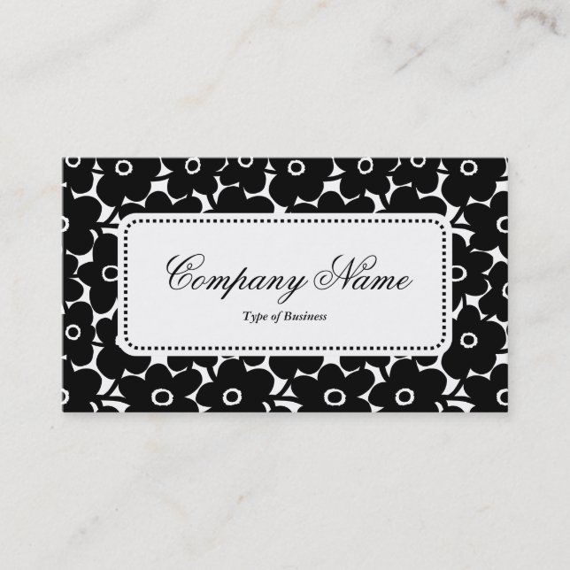 Center Label v5 - Bold Flowers Business Card (Front)