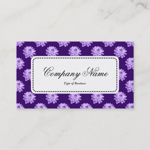 Center Label v5 _ Chrysanthemum Pattern Dp Purple Business Card