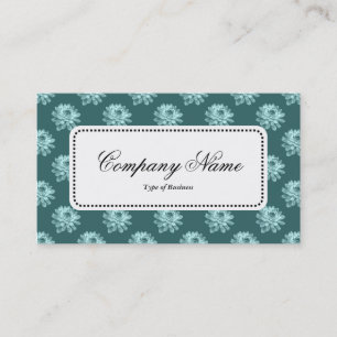 Center Label v5 - Chrysanthemum Pattern Moss Grn Business Card