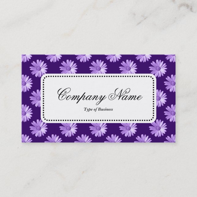 Center Label v5 - Daisies - Purple Business Card (Front)