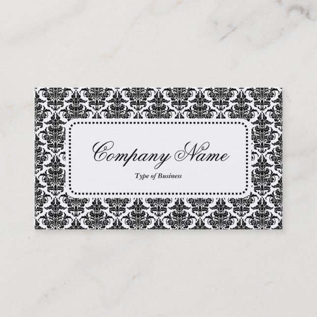 Center Label v5 - Damask Business Card (Front)