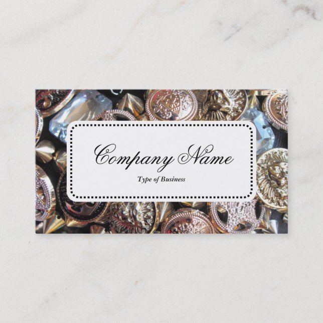 Center Label v5 - Flea Market Bling Business Card (Front)