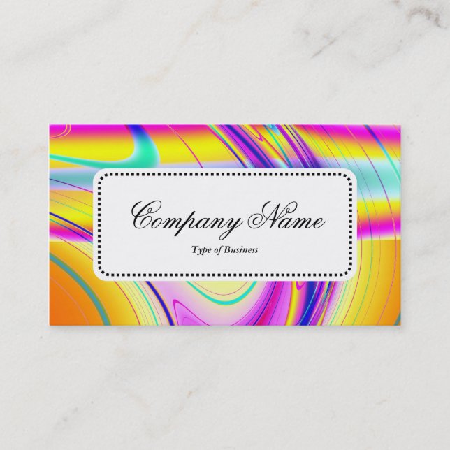 Center Label v5 - Fractal Abstract 061012f Business Card (Front)