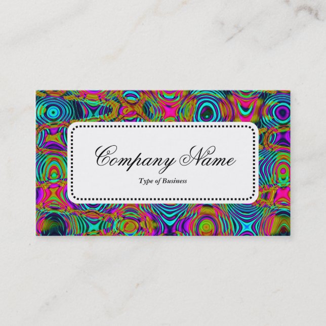 Center Label v5 - Fractal Abstract 191111a Business Card (Front)