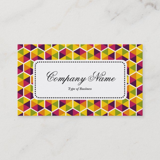 Center Label v5 - Hexagon Pattern 01 Business Card (Front)