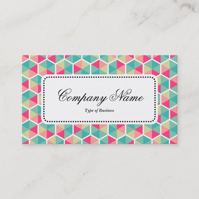 Center Label v5 - Hexagon Pattern 02 Business Card (Front)